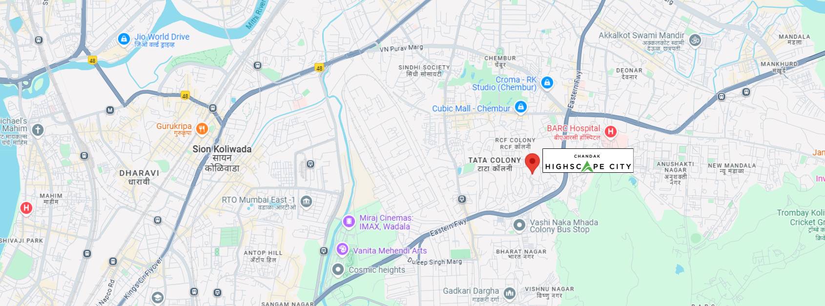 Chandak Highscape City Location Map